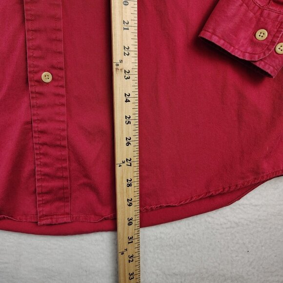 VTG Tommy Hilfiger Button Down Shirt Mens Medium Red Y2K - Picture 7 of 9